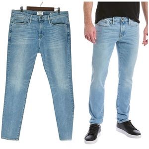 FRAME | Men | L’Homme Skinny Blue Palms Light Wash Jeans | Size 36